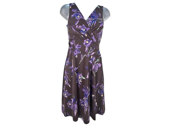 Ralph Lauren Blumenkleid braun Polyester