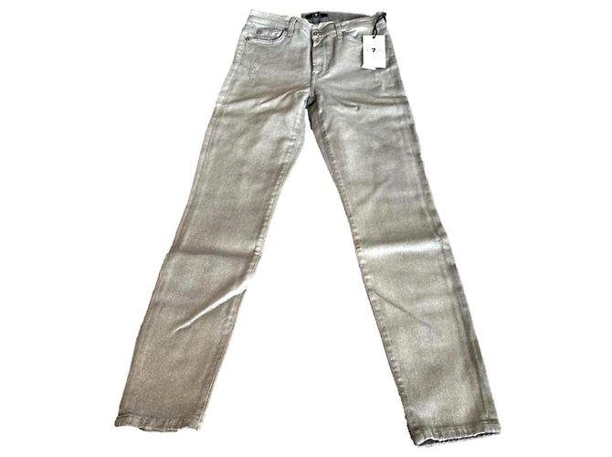 Jeans 7 For All Mankind Plateados de Algodón Plata