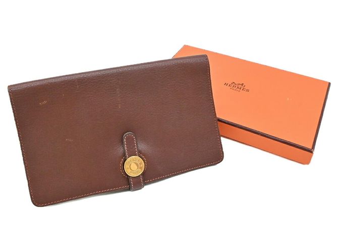 Hermès Hermes Dogon Duo MM Bi-fold Long Wallet Brown
