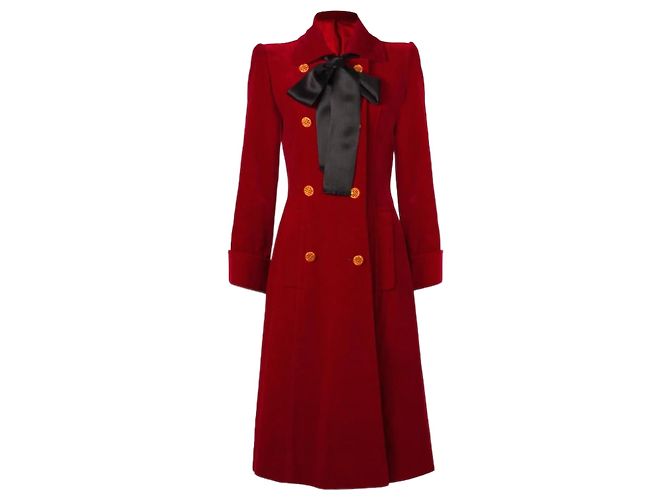 Abrigo Givenchy de terciopelo rojo Roja 
