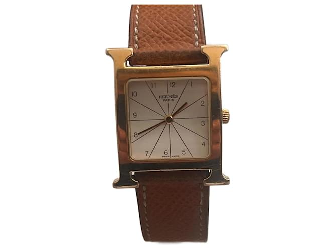 Montre Hermès Heure H RS1501 plaqué or Doré 