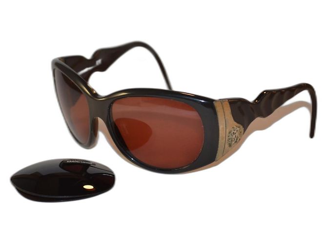 Óculos de sol oversized Roberto Cavalli castanhos de plástico Marrom