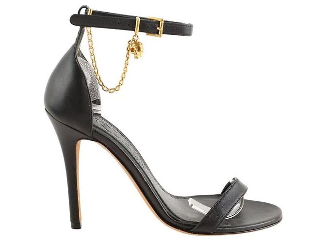 Alexander Mcqueen Tacones de cuero negros