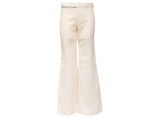 Calças flare Gucci texturizadas cor eggshell Fora de branco