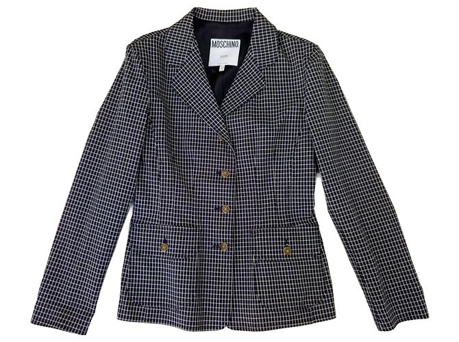 Moschino Jeans black and white checkered jacket
