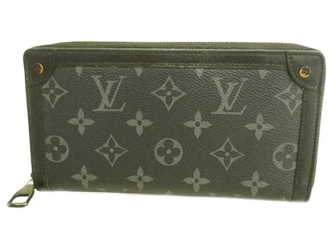 Zippy Louis Vuitton Long Wallet Monogram Eclipse Brown Black  ref.2253959