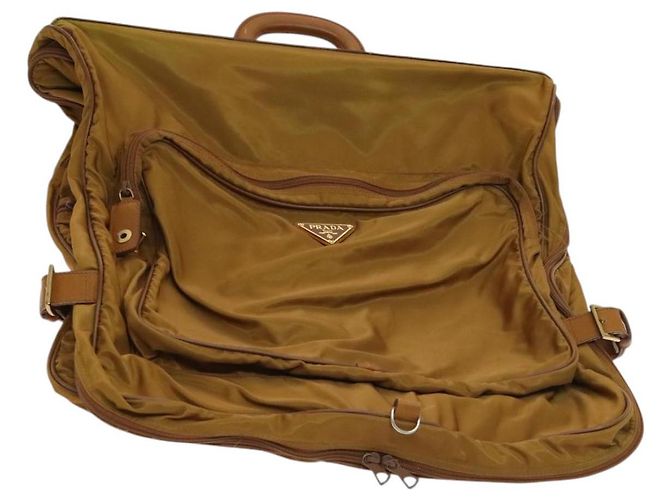 PRADA Garment Cover Nylon Beige Auth bs25728