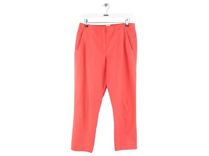Hermès Calças retas de algodão vermelho