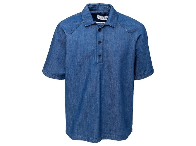 Autre Marque Polo Sunnei in denim blu a maniche corte