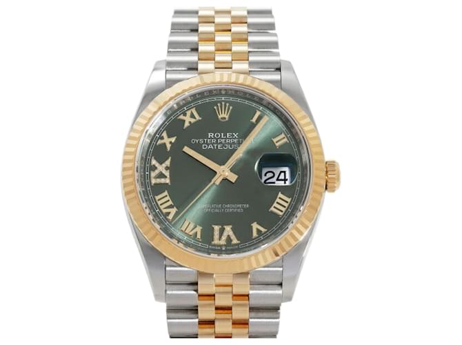 Rolex Datejust 36 126233 Olive Green Roman Dial Men's Watch  ref.2254784