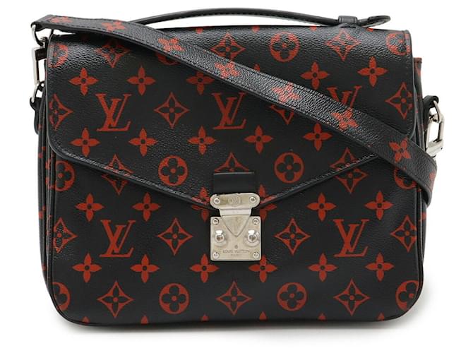 Pochette Metis Louis Vuitton Preto Lona  ref.2256377