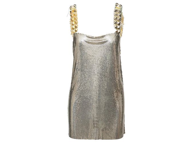 Autre Marque Metallisches Kleid Fausto Pugliesi Silber
