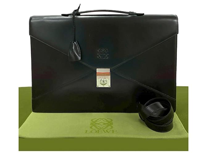 Loewe Anagram 2way business bag Black Leather  ref.2257090