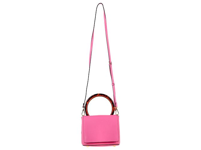 Bolsa transversal Marni Pannier em couro rosa Marrom