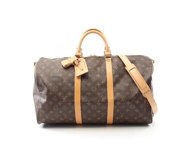 Louis Vuitton Keepall Bandouliere 50 Monogram Boston Bag Brown Cloth  ref.2257377