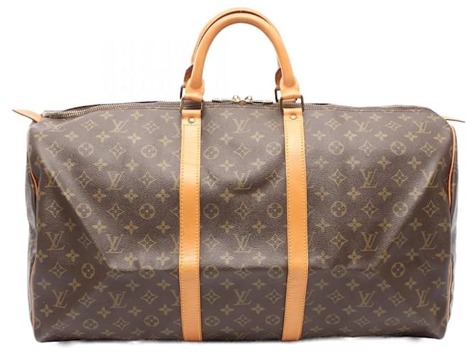 Louis Vuitton Keepall 55 Monogram Bag Brown Cloth  ref.2257998