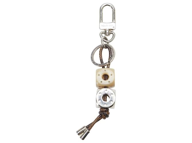 Louis Vuitton Metal Plastic PVC Porte Cles Dice Keyring M66734 Silvery Metallic Silver  ref.2258318