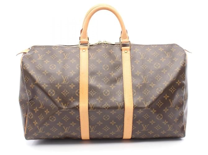 Louis Vuitton Keepall 50 Monogram Boston Bag Brown Cloth  ref.2258388