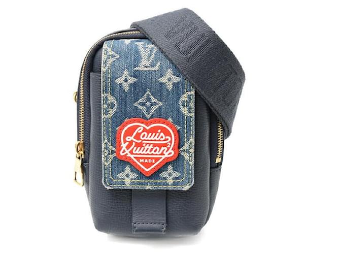 Louis Vuitton Monogram Denim Double Phone Pouch 2way Shoulder Bag M81060 Blue  ref.2258854