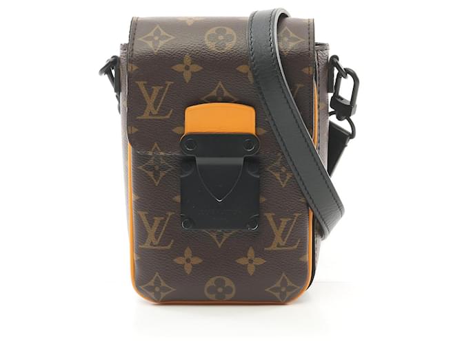 Louis Vuitton Monogram Macassar S Lock Vertical Wearable Wallet Shoulder Bag M82535 Brown Cloth  ref.2258972
