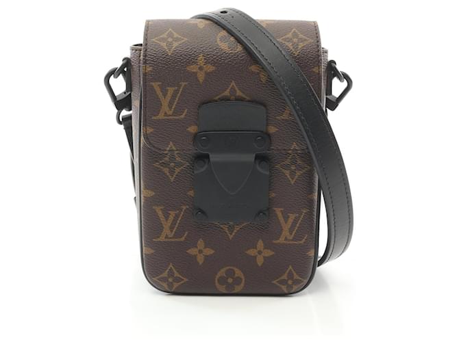 Louis Vuitton Monogram Macassar S Lock Vertical Wearable Wallet Shoulder Bag M81522 Brown Cloth  ref.2258973