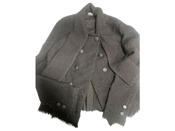 Dolce & Gabbana Wollbouclé-Jacke Schwarz