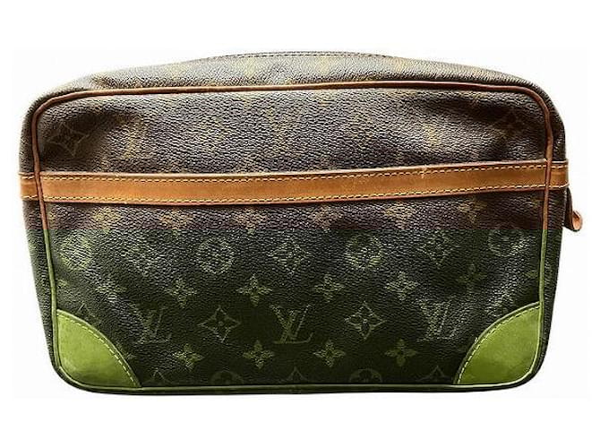 Louis Vuitton Compiegne Monogram clutch bag Brown Cloth  ref.2259430