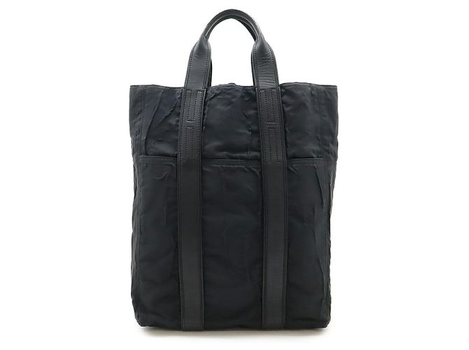 Bolsa tote de nylon e couro Hermès Acapulco Preto