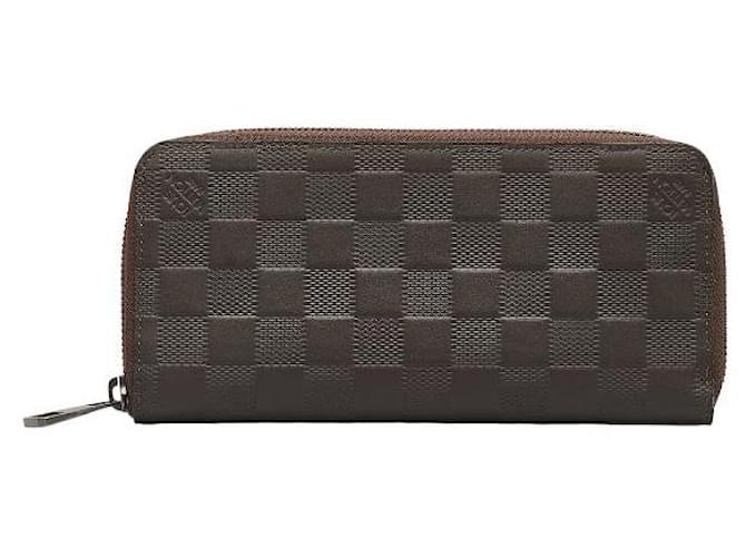 Louis Vuitton Damier Infini Vertical Zippy Wallet N62235 Brown Leather  ref.2259566