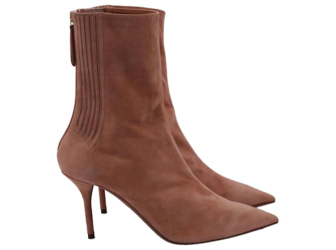Aquazzura Saint Honore 85 Booties in Beige Suede  ref.2260037