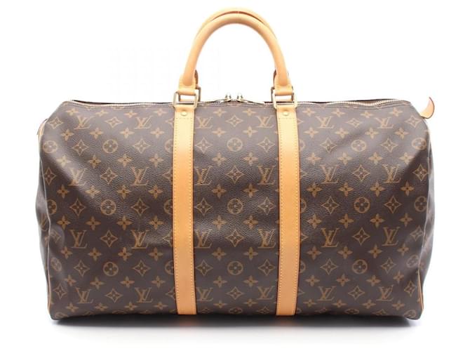Louis Vuitton Keepall 50 Monogram Boston Bag Brown Cloth  ref.2260096