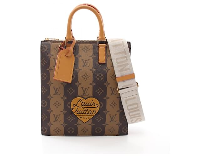 Louis Vuitton Monogram × NIGO Sac Plat Messenger 2way Tote Bag M45969 Brown Cloth  ref.2260242