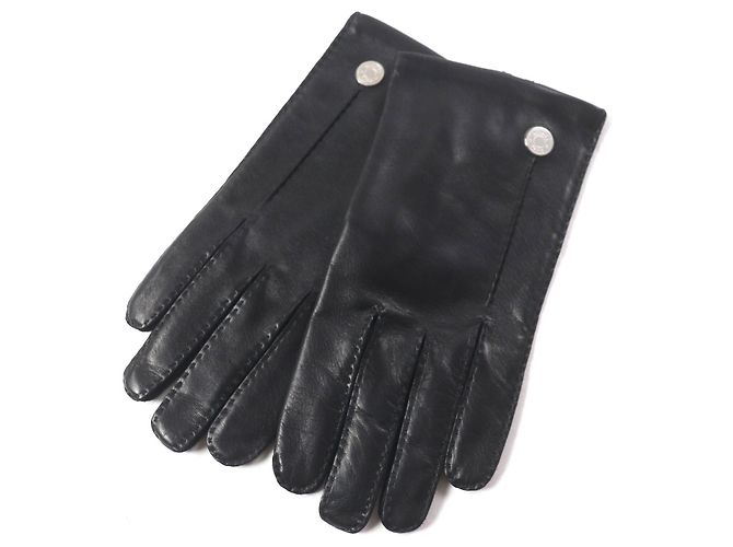 Hermès Lammleder-Seidenhandschuhe der Serie Hermes Schwarz