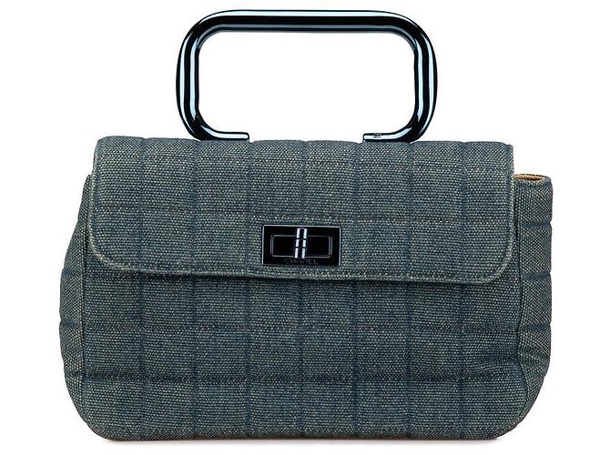 Bolsa Chanel Denim Choco Bar 2.55 Azul