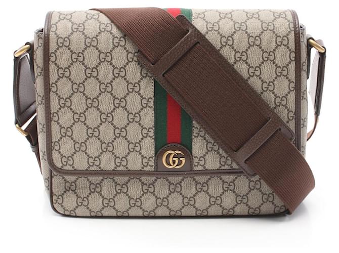 Gucci Ophidia GG Supreme Coated Canvas Shoulder Bag Brown Beige Cloth  ref.2262520