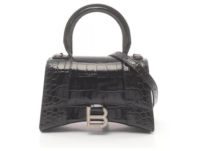 Balenciaga Leather Hourglass XS Handbag 592833 Black  ref.2264166