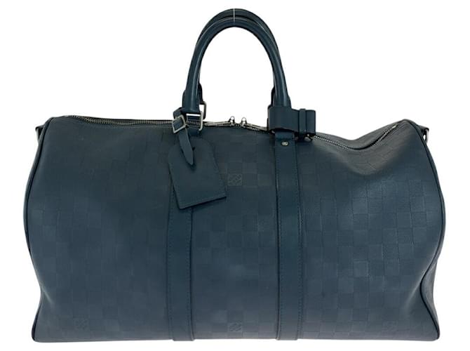 Louis Vuitton Keepall Bandouliere Damier Infini 2way Boston Bag Blue Leather  ref.2264180