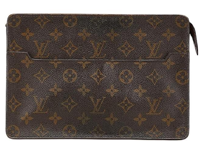 Louis Vuitton Monogram Pochette Homme Clutch Bag M51795 Brown Cloth  ref.2264360