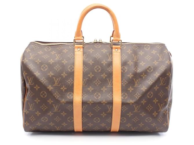 Louis Vuitton Keepall 45 Monogram Bag Brown Cloth  ref.2265165