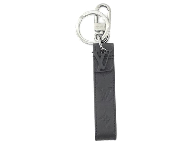 Louis Vuitton Monogram Shadow Keychain Dragonne M68675 Black Silvery Leather  ref.2266567