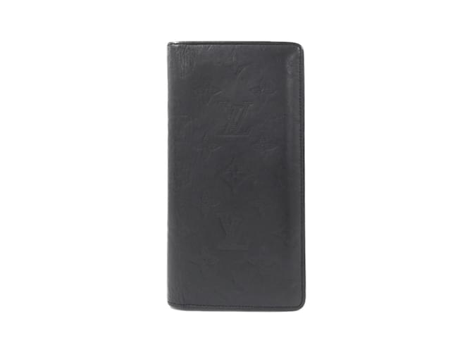 Louis Vuitton Monogram Shadow Portefeuille Brazza Wallet Black Cloth  ref.2266605