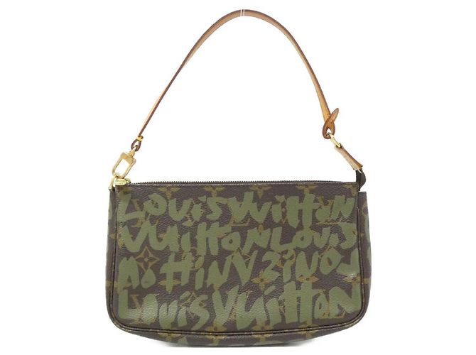 Pochette Accessoires Monogram Graffiti Louis Vuitton Braun Khaki Monogramm