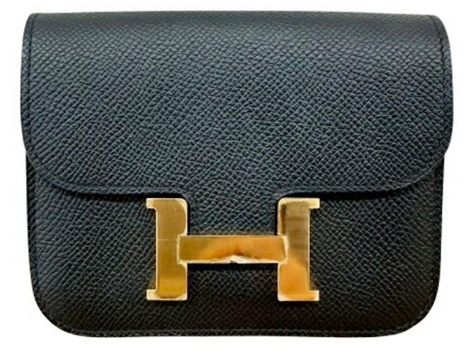 Hermès Schwarze Hermes Constance B Stamp Tasche