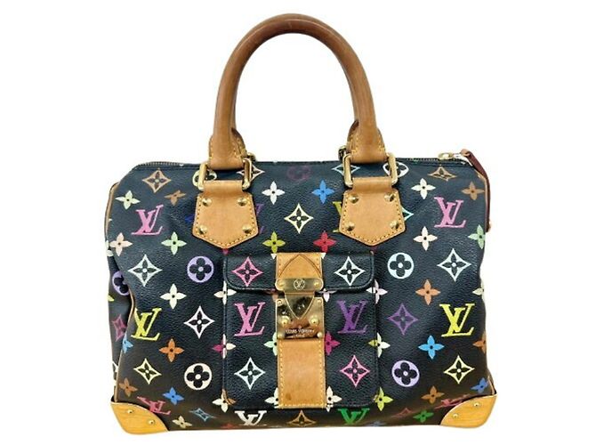 Louis Vuitton Monogram Multicolor Speedy 30 Handbag Multiple colors Navy blue