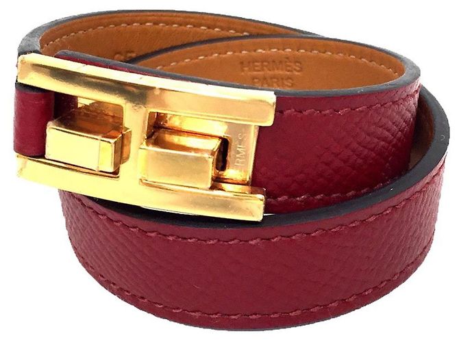 Hermès Hermes rotes Messing Charm-Armband