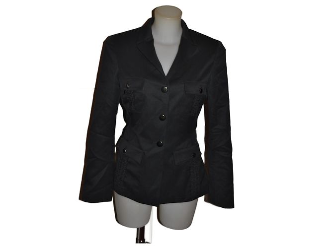 Maurizio Pecoraro wool blend jacket with belt black