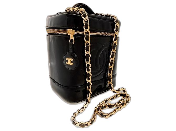 Timeless Bolsa Vanity Chanel em couro preto