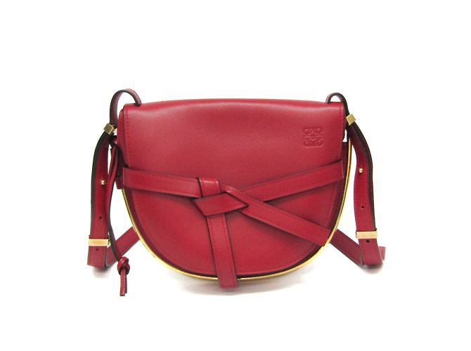 Borsa a spalla in pelle per donna Loewe Metal Gate Rosso