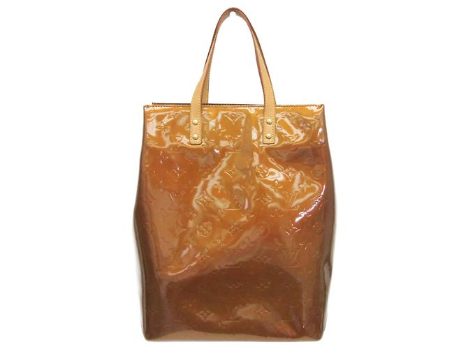 Sac à main Louis Vuitton Monogram Vernis Reade MM Bronze