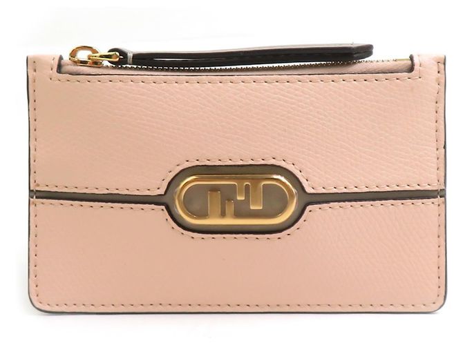 Fendi Kartenetui aus rosa-beigem Leder